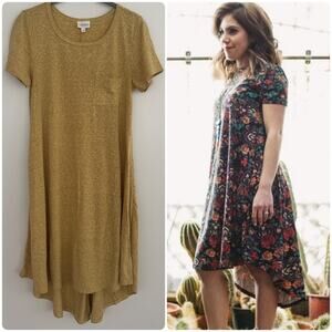 Lularoe Carly Dress in Heathered Yellow